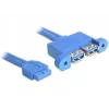 USB laidas DeLOCK 82941 USB 3.2 Gen 1 0,45 m 2 x USB A Mėlynas