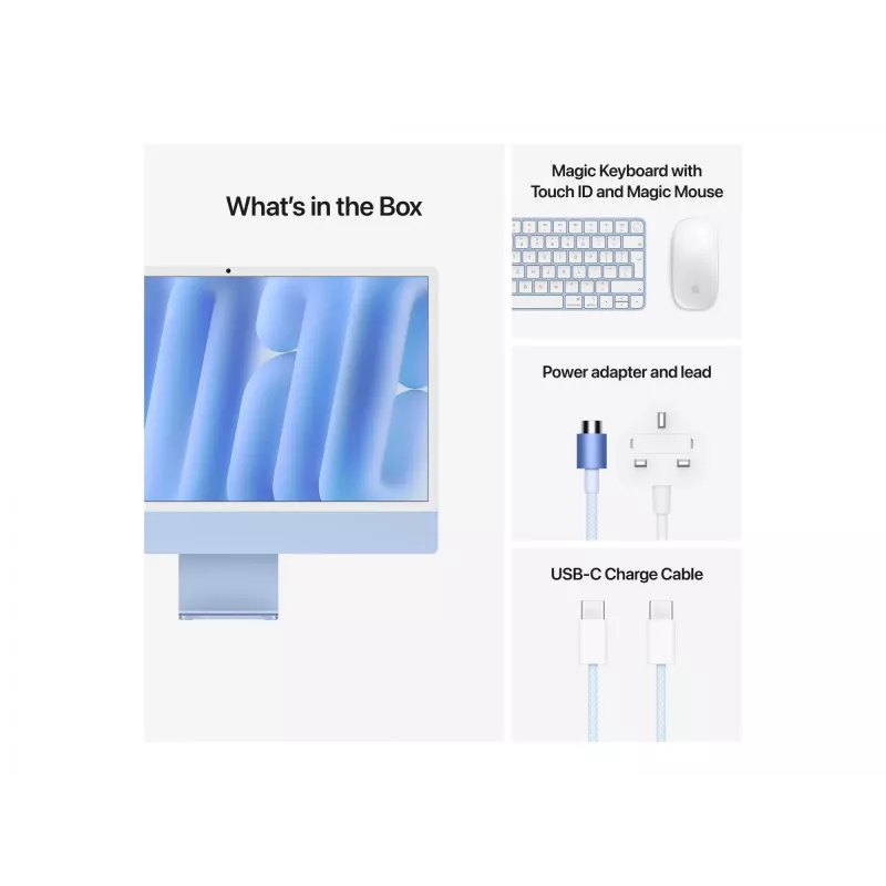 iMac 24 col.: M4 10/10, 16GB, 512GB SSD – mėlynas