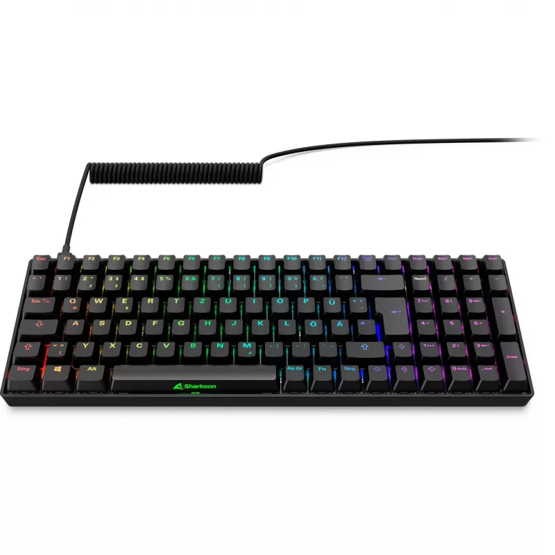 Sharkoon Skiller SGK50 S2 juoda DE išdėstymas Gateron Yellow klaviatūra