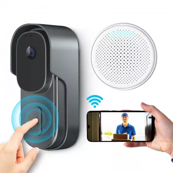 Vaizdo domofonas Extralink SmartLife 1080p 5MP — lauko blokas su 1080p vaizdu ir 5MP jutikliu