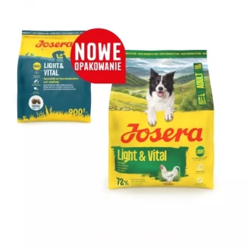 Sausas šunų maistas JOSERA Adult Light & Vital 3 kg — mažo kaloringumo visavertis suaugusių šunų ėdalas, vištiena, 29% baltymų