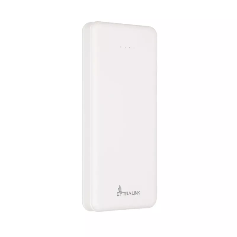Išorinė baterija Extralink EPB-078W 10000 mAh balta, USB-C, 10 W išvestis, įkrauna iki 2 įrenginių