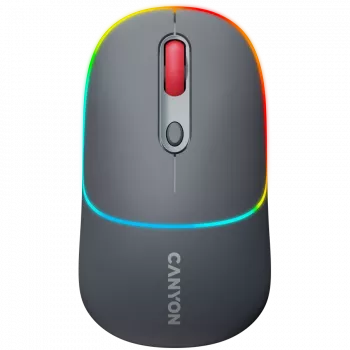 Canyon MW-22 2in1 RGB belaidė pelė - pilka - Bluetooth/RF - 1.600 dpi - įkraunama