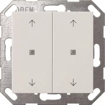 Sieninis jungiklio svirtelė Gira Taster Wippe KNX 2f Reinweiß 517403 — 2-jų grupių KNX svirtelė, balta