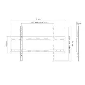 TV sieninis laikiklis Sunne 37-70-EF 37–70 colių televizoriams, maks. 40 kg, VESA 200x200–600x400, juodas