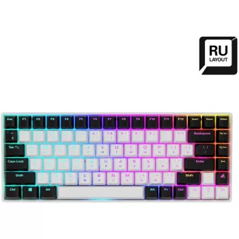 Sharkoon SKILLER SGK50 S3 klaviatūra žaidimams USB QWERTY rusiška balta
