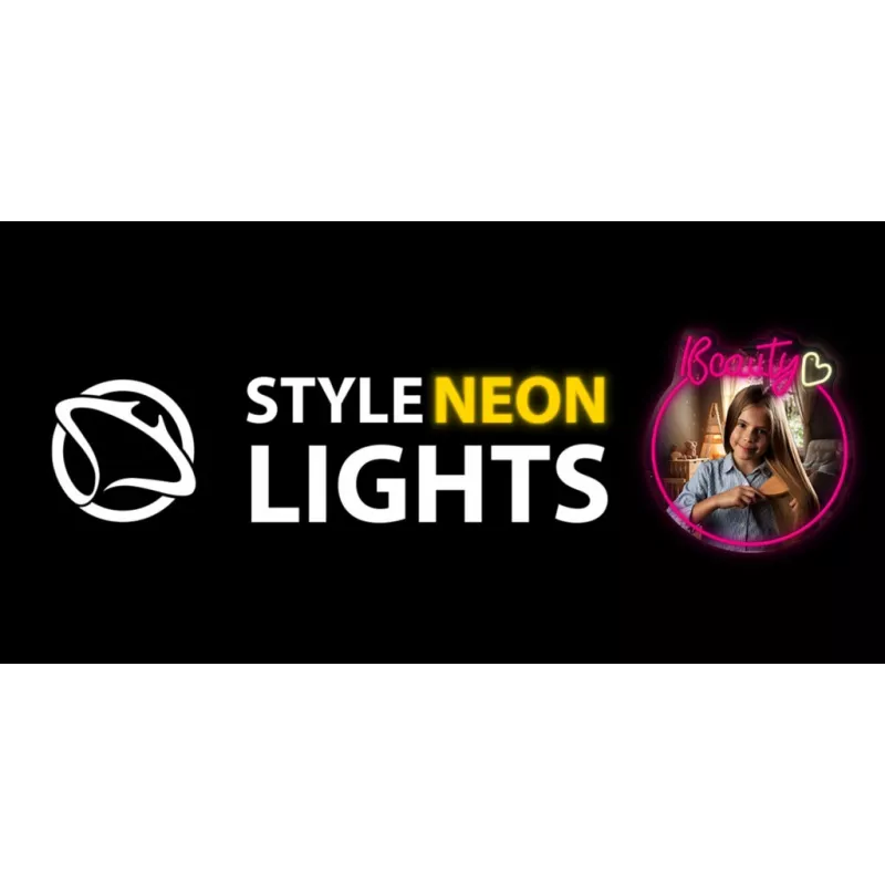 LED neoninė veidrodžio lemputė MANTA MASNL130PK Style Neon Lights BEAUTY, rožinis akcentas, dekoratyvinis veidrodžio apšvietimas