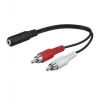 Microconnect AUDALH02 garso kabelis 0,2 m 2 x RCA 3,5 mm Raudona