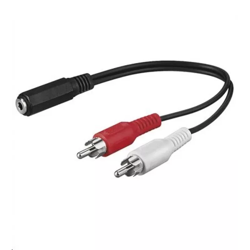 Microconnect AUDALH02 garso kabelis 0,2 m 2 x RCA 3,5 mm Raudona