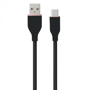 Silikoninis laidas USB Type-A – Type-C (juodas, 3 m)