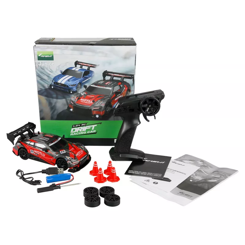 Driftinis automobilis Amewi 21112 1:24 elektrinis RC modelis, Li-Ion 500 mAh, rekomenduojamas 8+