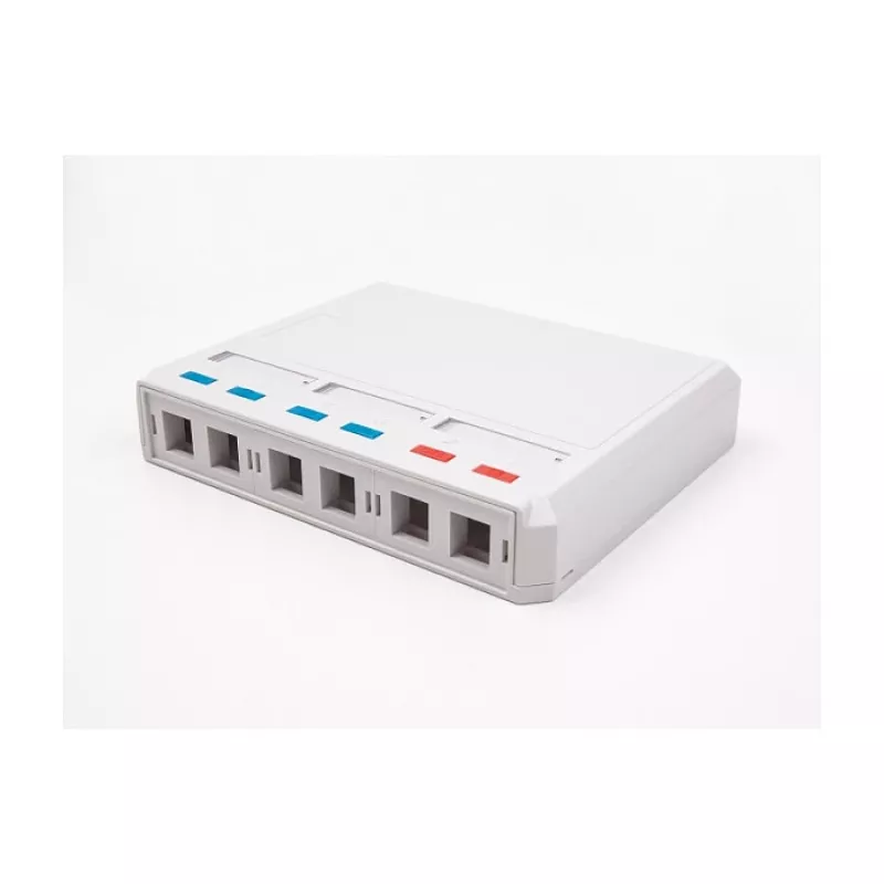 DeLOCK 67052 Keystone paviršinio montavimo dėžutė šviesolaidžio moduliams, 6 prievadų, balta
