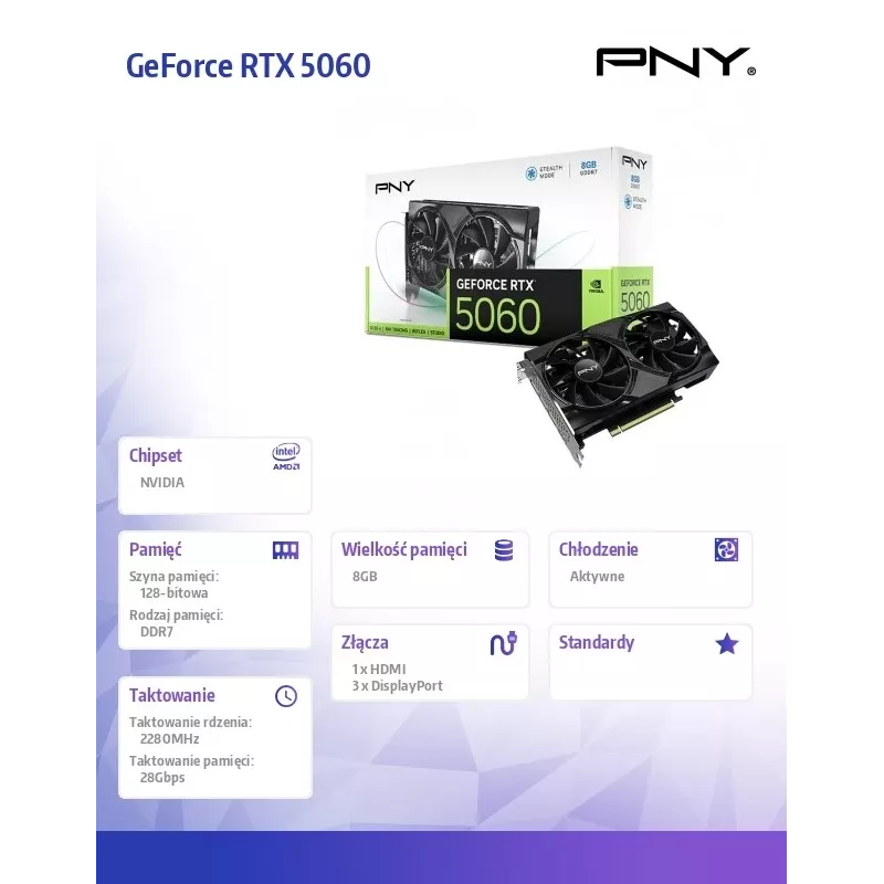 PNY GeForce RTX 5060 8GB grafikos plokštė