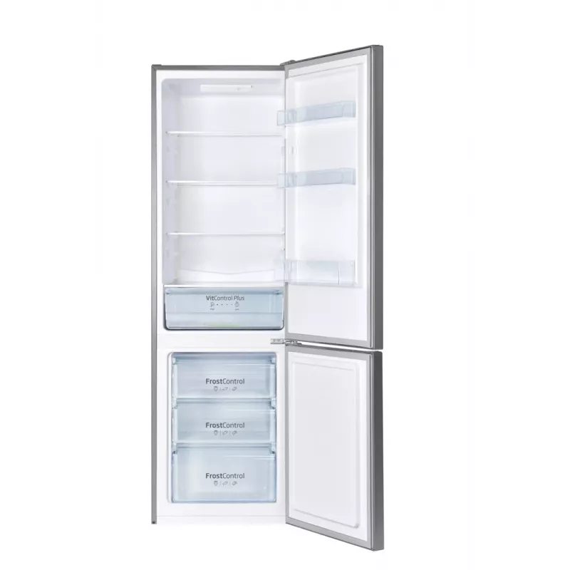 Šaldytuvas-šaldiklis AMICA FK2525.4UNTX(E) laisvai pastatomas 250L, sidabrinis, apatinis šaldiklis, R600a