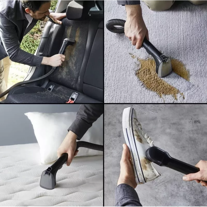 Nešiojamasis taškinis valiklis Tefal Clean It Compact Pet IZ3020F0 — rankinis apmušalų ir naminių gyvūnų dėmių valiklis