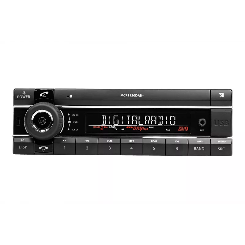 Automagnetola Axion MCR 1120 DAB+ USB AUX BT — DAB+ imtuvas, USB, AUX, Bluetooth