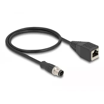 DeLOCK M12 adapterio kabelis D-koduotas 4 kontaktų kištukas į RJ45 lizdą 50 cm