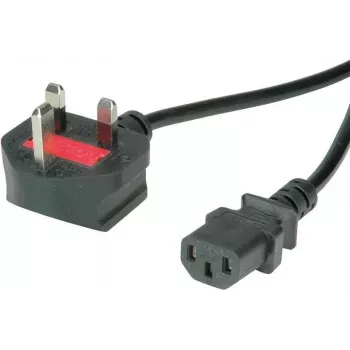 VALUE - maitinimo laidas - BS 1363 (M) kampinis į IEC 60320 C13 tiesus - kintamoji srovė 250 V - 10 A - 3 m - juoda