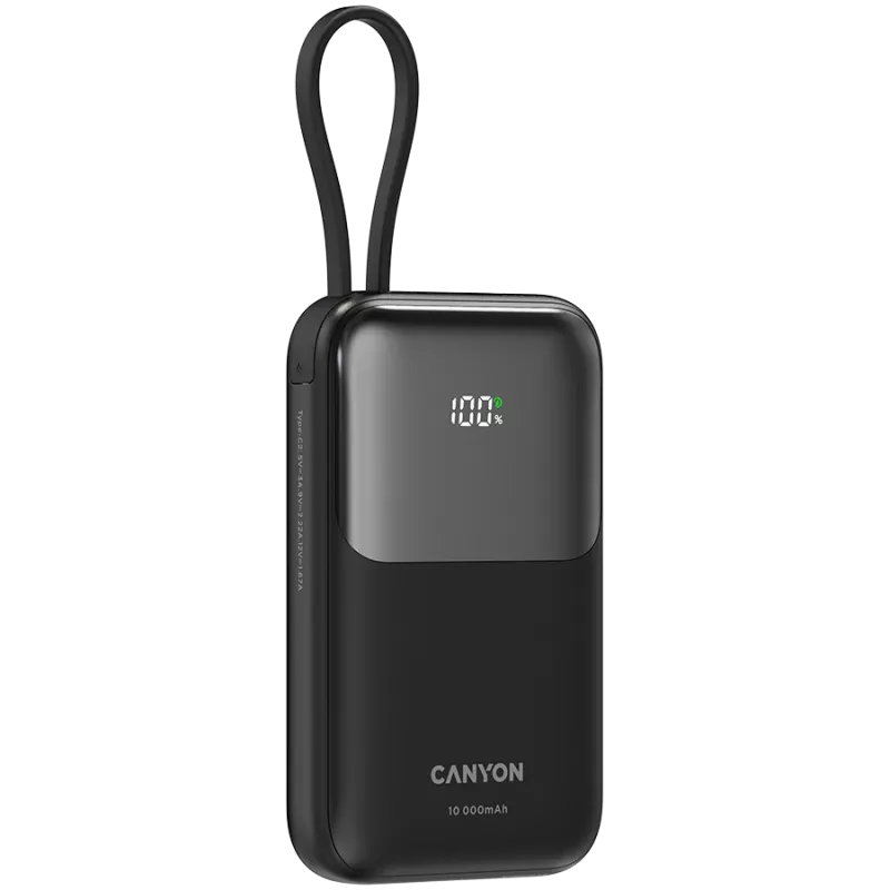 OnPower 101 build-in kabelis 10000 mAh PD22.5W Juoda