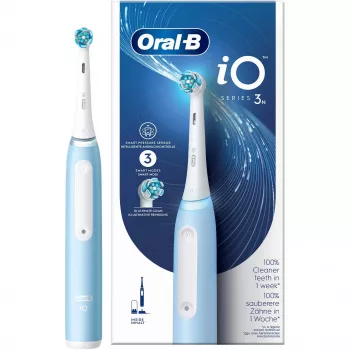 Oral-B Braun iO Series 3N suaugusiųjų vibracinis dantų šepetėlis, šviesiai mėlynas, baltas