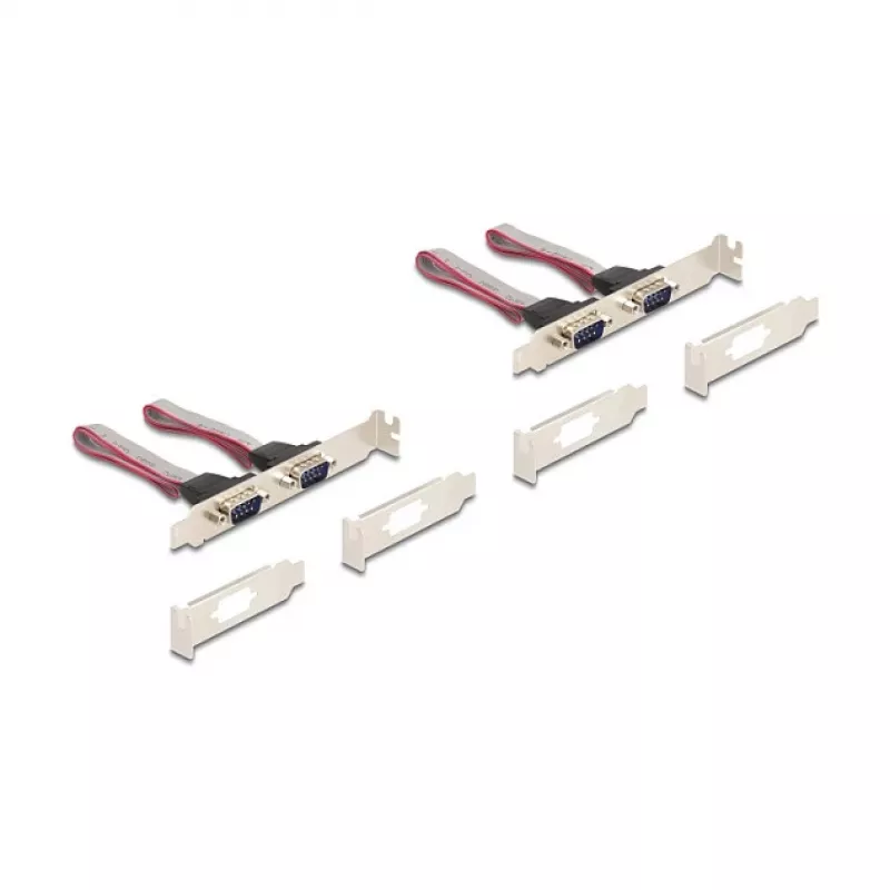 Vidinė RS-232 sąsajos plokštė DELOCK 95278 — Mini PCI Express priegloba, 4× RS-232 išėjimai, FIFO 256 B, 30×51×10 mm