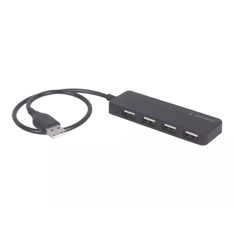 USB šakotuvas Gembird UHB-CM-U2P4-01 — 4 prievadų USB 2.0 Type-C į Type-A, juodas, 0,3 m laidas