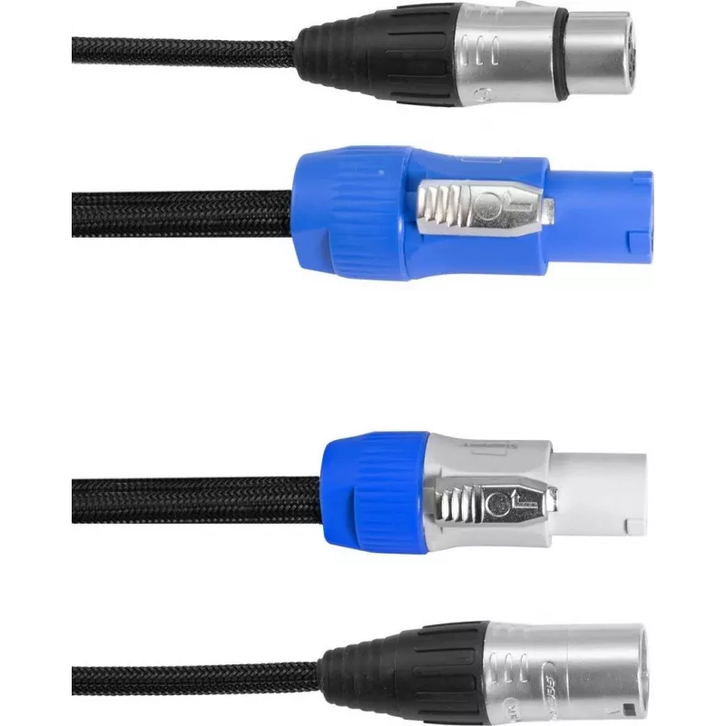 EUROLITE DMX kombinuotas laidas 30227783, P-Con į 5 kontaktų XLR, 3 m ilgio
