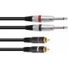 Garso adapterio laidas Omnitronic 2x 3,5 mm lizdas prie 2x RCA, 3 m, juodas