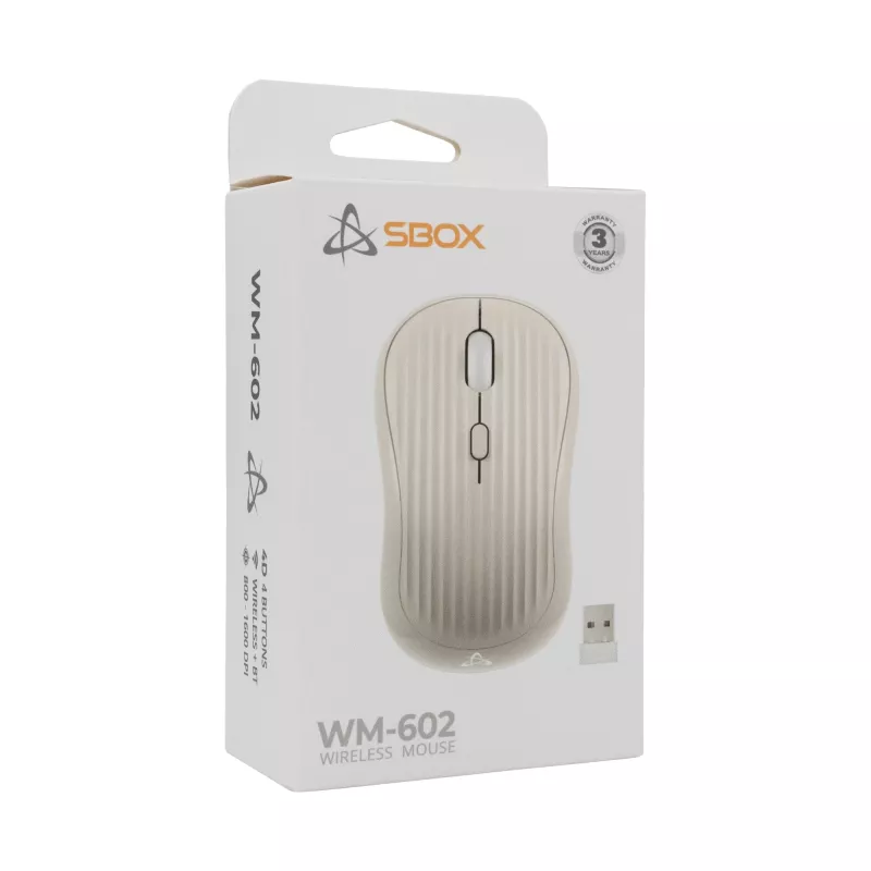 Pelė SBOX WM-602 Smėlinė Belaidė Sąsaja