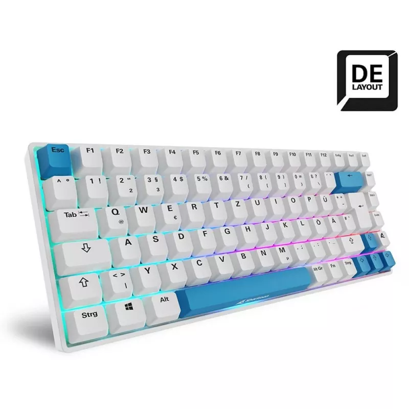 Sharkoon SKILLER SGK50 S3 PBT žaidimų klaviatūra USB QWERTZ vokiška balta