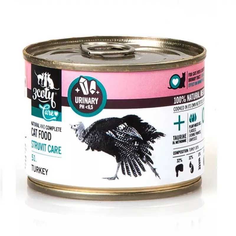 3COTY 51. Kalakutienos Struvite Care - šlapias kačių ėdalas - 180g