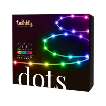 LED girlianda Twinkly TWD200STP-TEU įvairiaspalvė vidaus juostelė, 5 cm tarpai, IP20, permatomas kabelis
