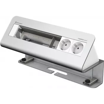 Kindermann CablePort desk² 6 lizdų - kištukinių lizdų korpusas - paviršiuje montuojamas - maitinimo šaltinis X 2 - anoduotas aliuminis (7430000062)