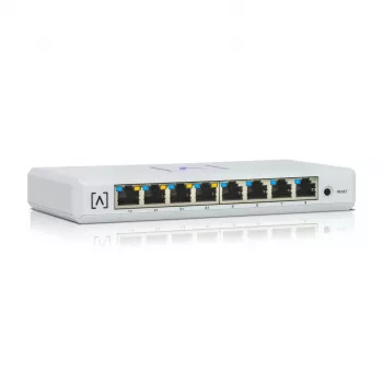 Alta Labs S8-POE tinklo komutatorius valdomas Gigabit Ethernet (10/100/1000) maitinimas per Ethernet (PoE) baltas