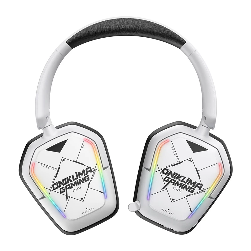 Laidinės/belaidės ausinės Onikuma GT883 baltos — Bluetooth ir laidinis ryšys, ant ausies dizainas