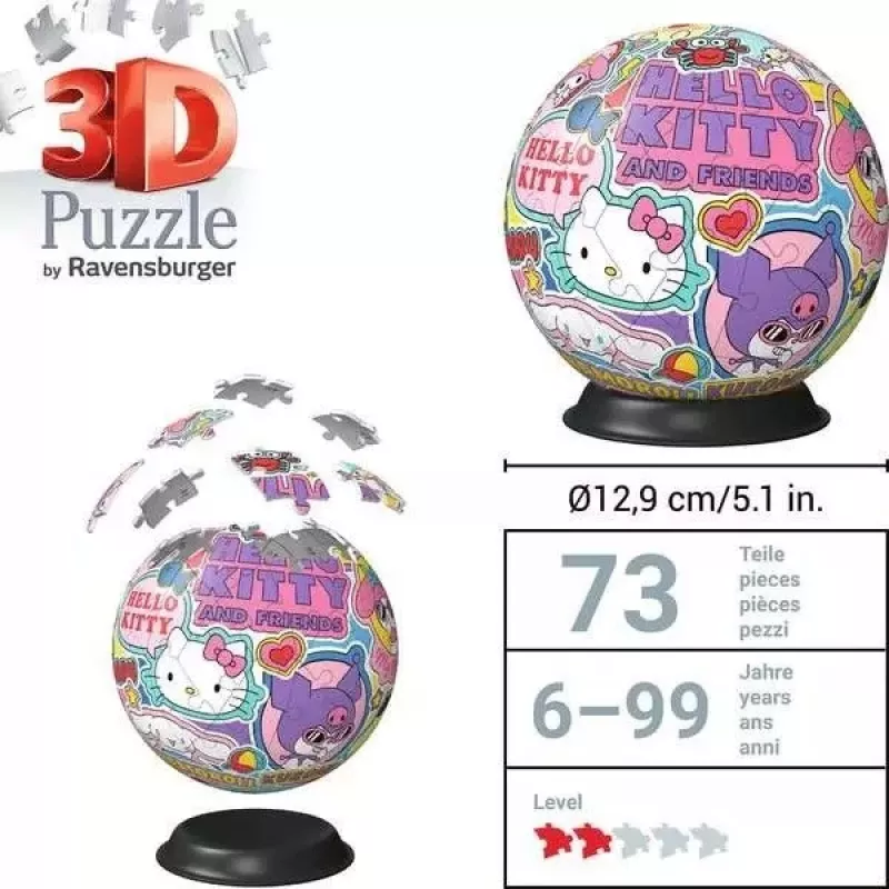 Dėlionė Ravensburger Hello Kitty 72 dalys Rekomenduojamas amžius nuo 6 iki 99
