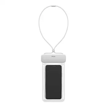 Vandeniui atsparus telefono dėklas Baseus AquaGlide baltas IPX8 apsauga telefonams