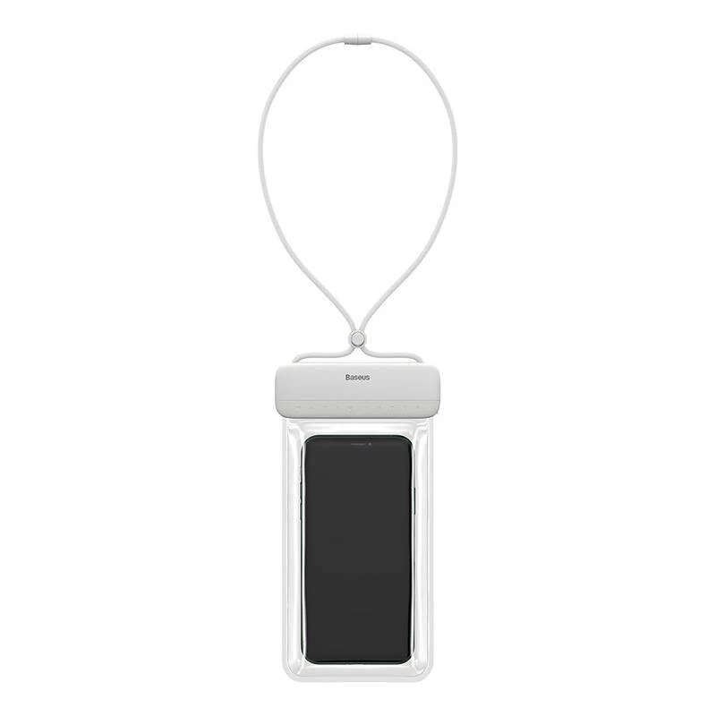 Vandeniui atsparus telefono dėklas Baseus AquaGlide baltas IPX8 apsauga telefonams