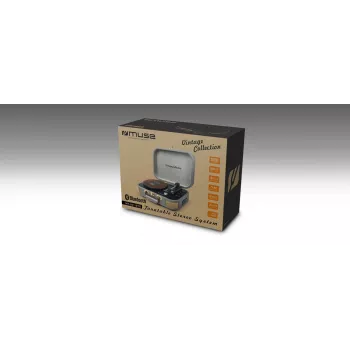 Muse | Patefono stereo sistema | MT-201 BTG | Pilka | USB prievadas | AUX įėjimas