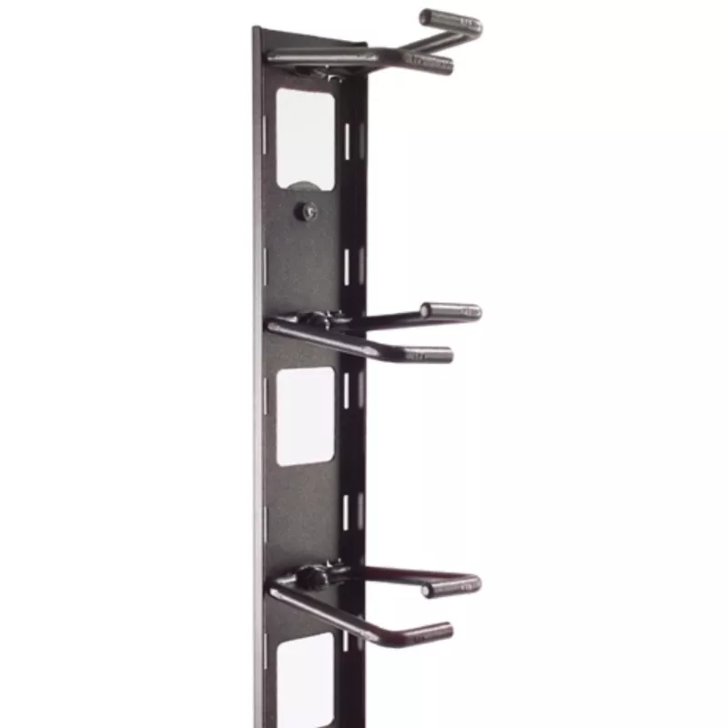 APC NetShelter kabelių valdymas, vertikalus kabelių tvarkyklė, kabelių žiedai, 8 vnt. rinkinys, juoda, 55 mm x 766 mm x 85 mm