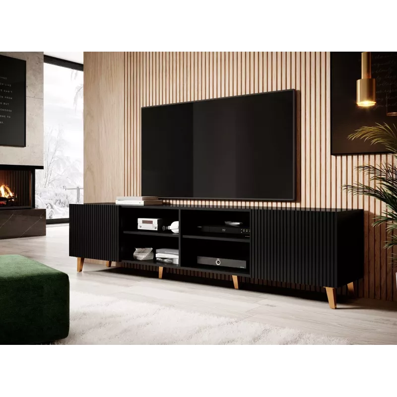 Cama RTV spintelė PAFOS 200x42x52 juodas matinis