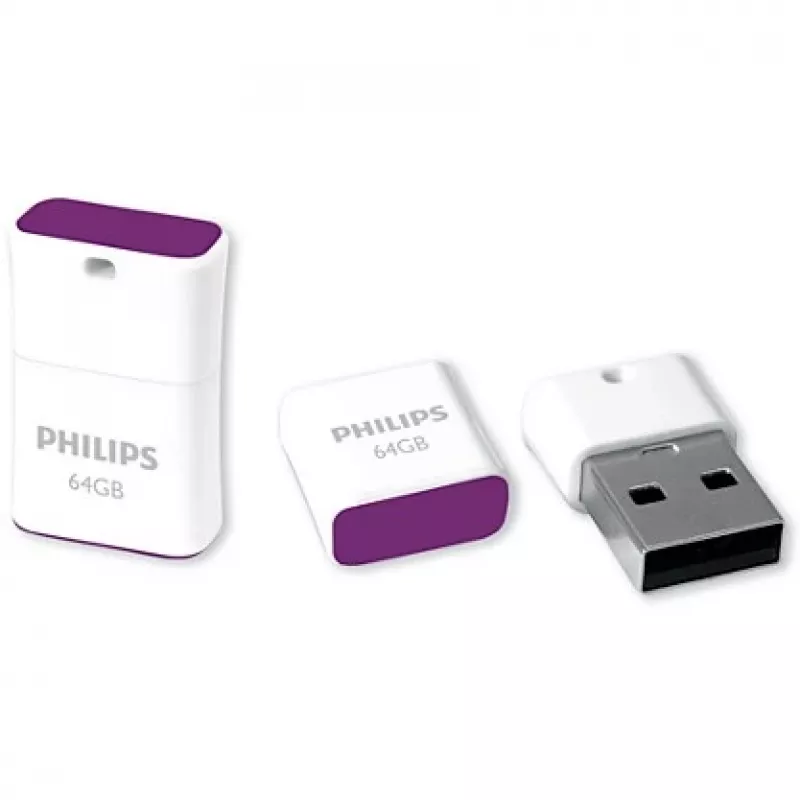 Philips FM64FD85B/00 USB atminties įrenginys 64 GB USB Type-A 2.0 Violetinė, Balta