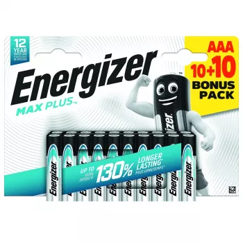 Energizer Max Plus Micro (AAA) šarminė mangano baterija 1,5 V 20 vnt. (E304145700)