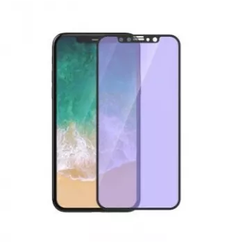 Grūdinto stiklo ekrano apsauga Devia, skirta iPhone XS/X 5,8 colio, nuo mėlynos šviesos, viso ekrano, juoda