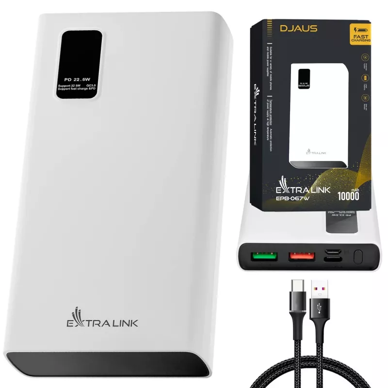 Nešiojama išorinė baterija Extralink EPB-067W 10000 mAh