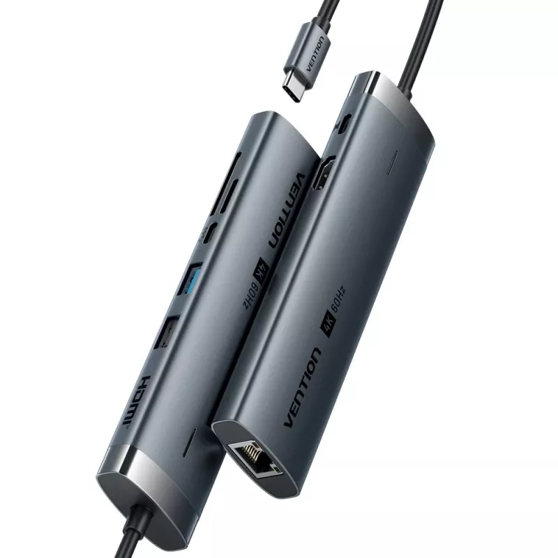 Vention USB-C 8-in-1 4K 60Hz 100W prijungimo stotelė