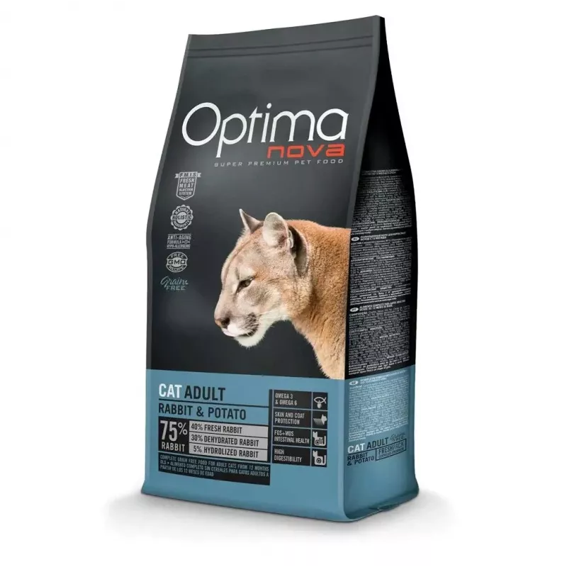 Sausas kačių maistas Optimanova Adult Rabbit & Potato 8 kg