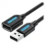 USB 2.0 laidas su kištuku ir lizdu Vention CBIBD 0,5 m, juodas