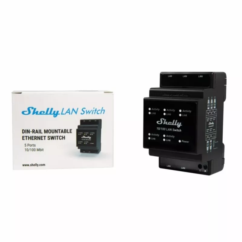 Išmanusis jungiklis Shelly LAN Switch juodas AC 110-240V 1W
