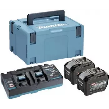 MAKITA 191Y97-1 - Maitinimo šaltinio rinkinys, tinkamas XGT įrenginiams (40 V XGT ličio jonų | sudaro 2x BL4080F akumuliatorius 8,0 Ah, DC40RB dvigubas greitas įkroviklis, nešiojimo dėklas) (191Y97-1)